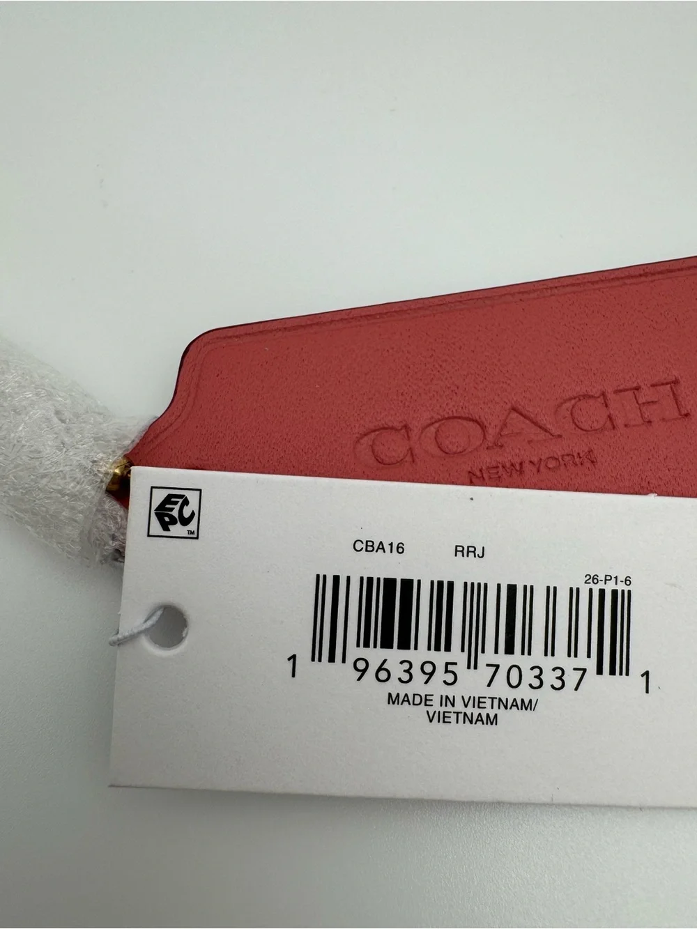 Coach CBA16 Taffy Pink Leather Hangtag Replacement Bag Charm Gold Chain NWT 2.5